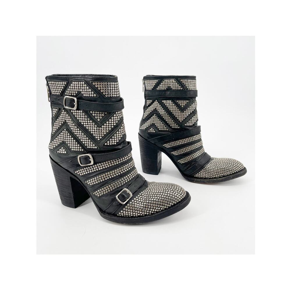 Old Gringo Mexicana Women's 7 Celine Black Studded Biker Ankle Western Boots